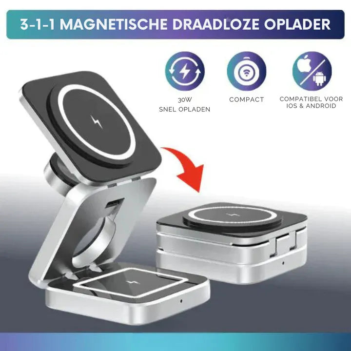 FlexCharge Pro™ - 3 in 1 Draadloze Oplader