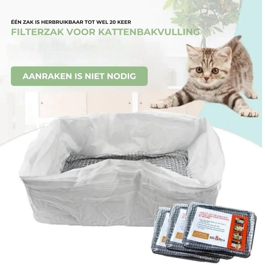 KittyKlean Bags™ - Herbruikbare zakken voor kattenbak